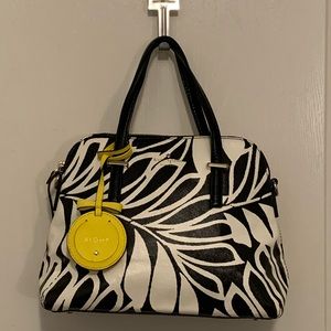 Kate Spade - Black and White Hawaii Print - Handbag w/ Shoulder Strap